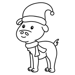 dog wear christmas hat