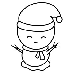 snowman with hat. winter cartoon