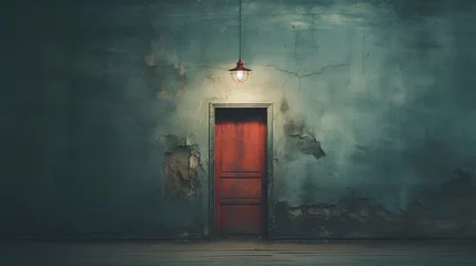 Foto op Plexiglas Oude deur old wooden red door 