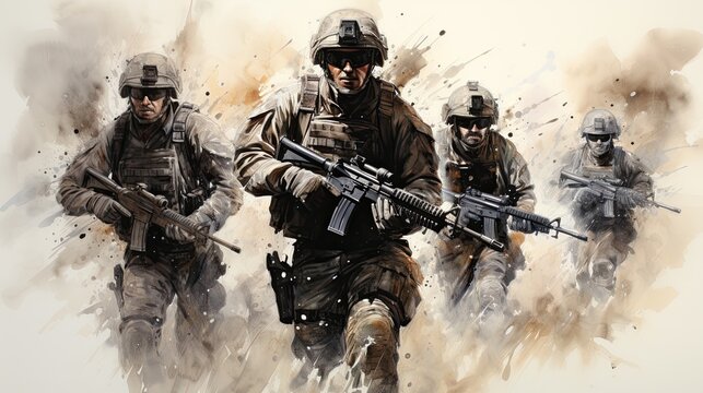 Artistic and epic military equipment. Generative AI