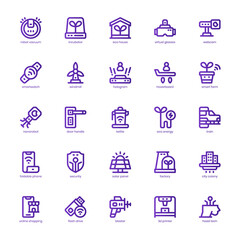 High Tech icon pack for your website, mobile, presentation, and logo design. High Tech icon basic line gradient design. Vector graphics illustration and editable stroke.