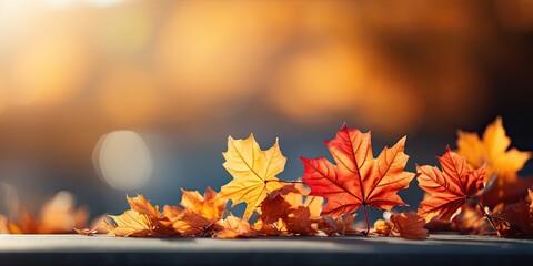 Naklejka na ściany i meble Nice background for autumn and fall concept. Generative AI