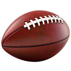 American football striped ball isolated on transparent