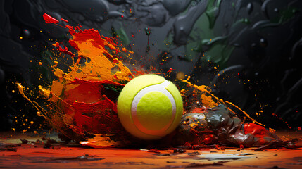 tennis ball on the colorful background