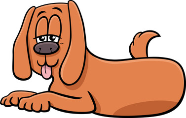 cartoon brown dog character lying down and resting