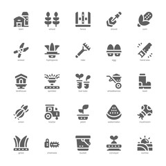 Gardening icon pack for your website, mobile, presentation, and logo design. Gardening icon solid design. Vector graphics illustration and editable stroke.