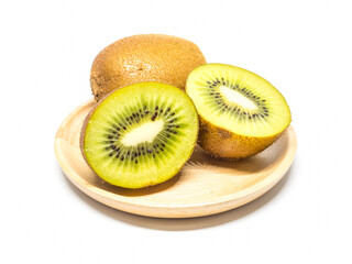 isolate white background of kiwifruit
