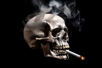 Smoking kills! Skull with cigarette