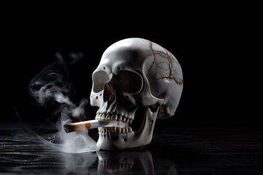 Smoking kills! Skull with cigarette