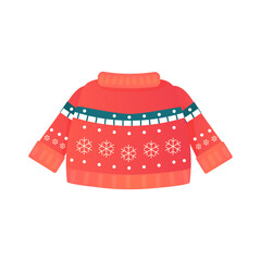 Cozy knitted jumper with ornament nativity and new year