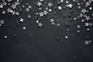 A cluster of silver stars against a dark backdrop