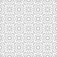 Vector pattern with symmetrical elements . Modern stylish abstract texture. Repeating geometric tiles from striped elements.Black and white pattern.