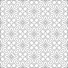 Vector pattern with symmetrical elements . Modern stylish abstract texture. Repeating geometric tiles from striped elements.Black and white pattern.