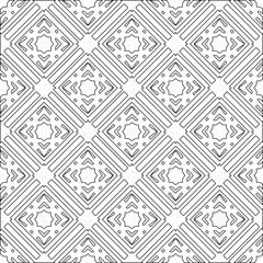 Vector pattern with symmetrical elements . Modern stylish abstract texture. Repeating geometric tiles from striped elements.Black and white pattern.