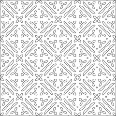 Vector pattern with symmetrical elements . Modern stylish abstract texture. Repeating geometric tiles from striped elements.Black and white pattern.