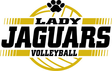 lady jaguars volleyball team design with ball for school, college or league sports © EarlFergusonClipart