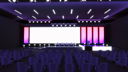 3D render of Empty stage Design for mockup and Corporate identity, Original designed stage