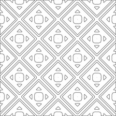 Vector pattern with symmetrical elements . Modern stylish abstract texture. Repeating geometric tiles from striped elements.Black and white pattern.