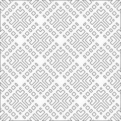 Vector pattern with symmetrical elements . Modern stylish abstract texture. Repeating geometric tiles from striped elements.Black and white pattern.