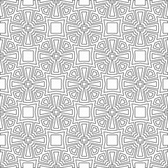 Vector pattern with symmetrical elements . Modern stylish abstract texture. Repeating geometric tiles from striped elements.Black and white pattern.