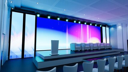 3D render of Empty stage Design for mockup and Corporate identity, Original designed stage