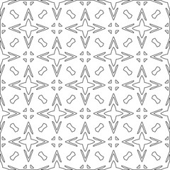 Vector pattern with symmetrical elements . Modern stylish abstract texture. Repeating geometric tiles from striped elements.Black and white pattern.