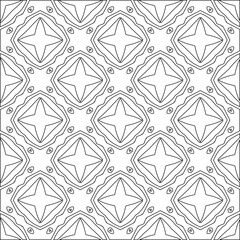 Vector pattern with symmetrical elements . Modern stylish abstract texture. Repeating geometric tiles from striped elements.Black and white pattern.