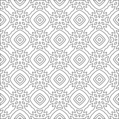 Vector pattern with symmetrical elements . Modern stylish abstract texture. Repeating geometric tiles from striped elements.Black and white pattern.