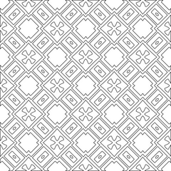 Vector pattern with symmetrical elements . Modern stylish abstract texture. Repeating geometric tiles from striped elements.Black and white pattern.