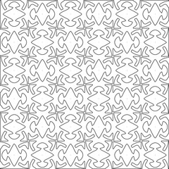 Vector pattern with symmetrical elements . Modern stylish abstract texture. Repeating geometric tiles from striped elements.Black and white pattern.