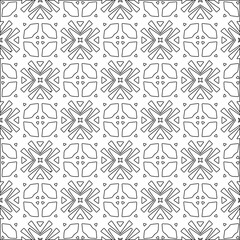 Vector pattern with symmetrical elements . Modern stylish abstract texture. Repeating geometric tiles from striped elements.Black and white pattern.
