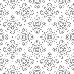 Vector pattern with symmetrical elements . Modern stylish abstract texture. Repeating geometric tiles from striped elements.Black and white pattern.