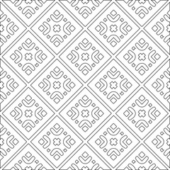 Vector pattern with symmetrical elements . Modern stylish abstract texture. Repeating geometric tiles from striped elements.Black and white pattern.