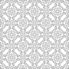 Vector pattern with symmetrical elements . Modern stylish abstract texture. Repeating geometric tiles from striped elements.Black and white pattern.