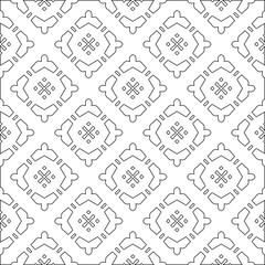 Vector pattern with symmetrical elements . Modern stylish abstract texture. Repeating geometric tiles from striped elements.Black and white pattern.