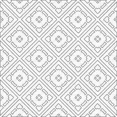 Vector pattern with symmetrical elements . Modern stylish abstract texture. Repeating geometric tiles from striped elements.Black and white pattern.