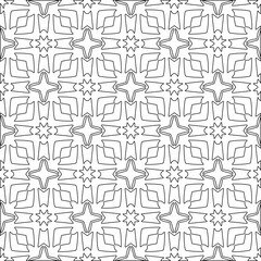 Vector pattern with symmetrical elements . Modern stylish abstract texture. Repeating geometric tiles from striped elements.Black and white pattern.
