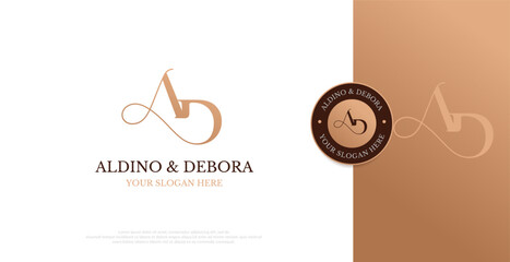 Initial AD Logo Design Vector 