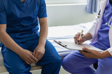 A young man consults a doctor about prostate cancer and venereal disease and sexual dysfunction...