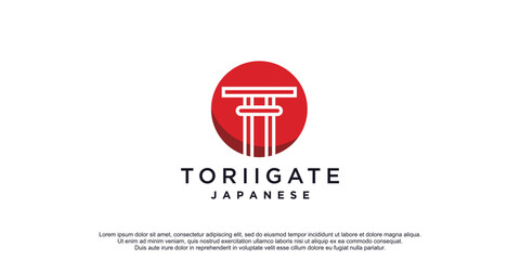 Japanese torii gates logo and symbol design icon