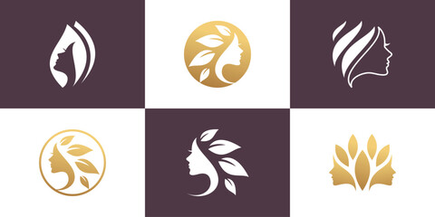 Beauty logo with nature concept design idea concept for beauty business