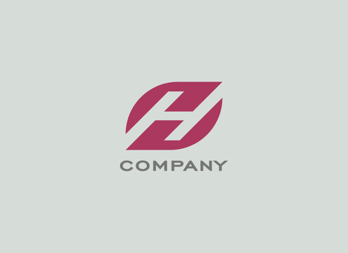 Abstract Letter H and Z Logo. Geometric Shape Letter HZ ZH Negative Space Style isolated one Grey background. Usable for Technology, Branding, Business Logos. Flat Vector Logo Design Template Element
