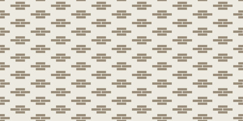 Brick wall seamless pattern. Simple endless architecture interior background. Brown geometric repeatable brickwork texture