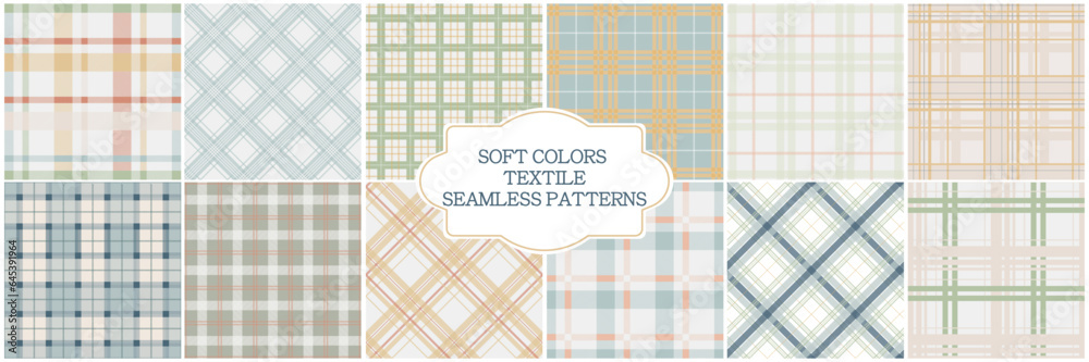 Aufkleber collection of color textile seamless patterns - geometric striped design. vector repeatable cloth ba