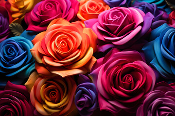 roses arranged in full color art background