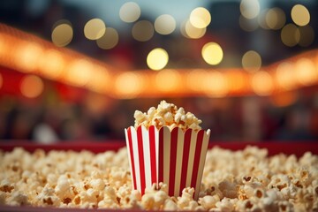 Popcorn stand, cinema shot, movie theatre popcorn - obrazy, fototapety, plakaty