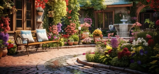 Beautiful garden with terrace