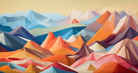 Peel and stick wall murals Mountains An abstract painting of mountains