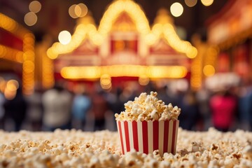 Popcorn stand, cinema shot, movie theatre popcorn - obrazy, fototapety, plakaty