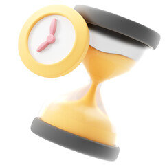 3d rendering of hourglass with time countdown icon on isolated white background. Design assets of business or finance, time and deadline concept. © StockStyle
